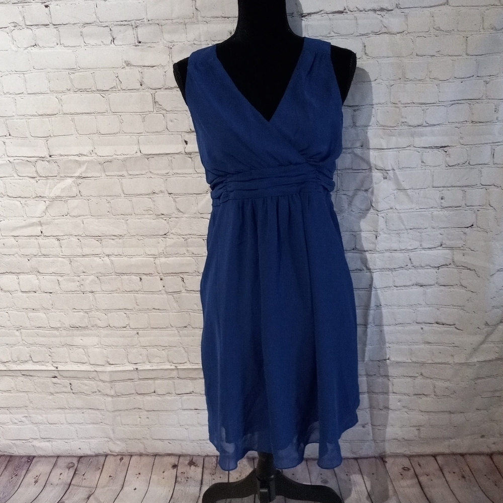 MOTHERHOOD MATERNITY cobalt blue layered dress, size US small; made in India